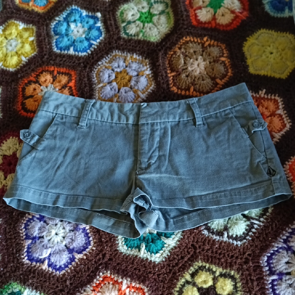 Volcom Gray Jean Shorts Relaxed Fit